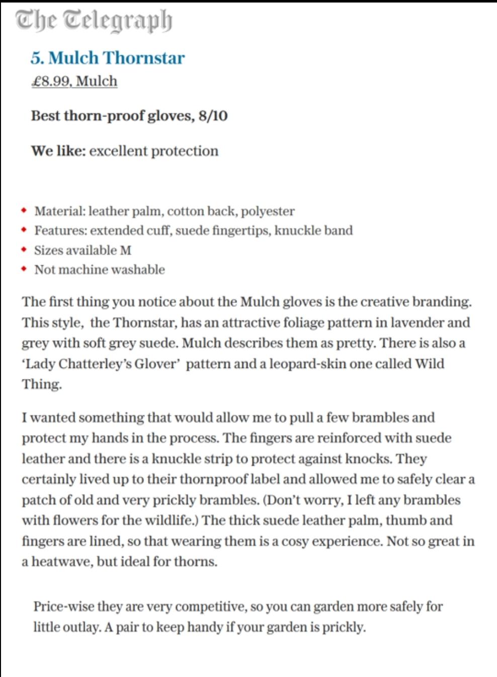 The Thornstar - Thornproof Gardening Gloves