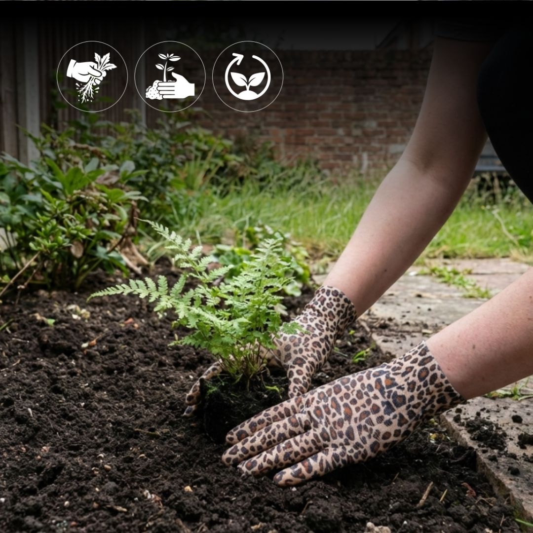 leopard print gardening gloves Mulch Wild Thing