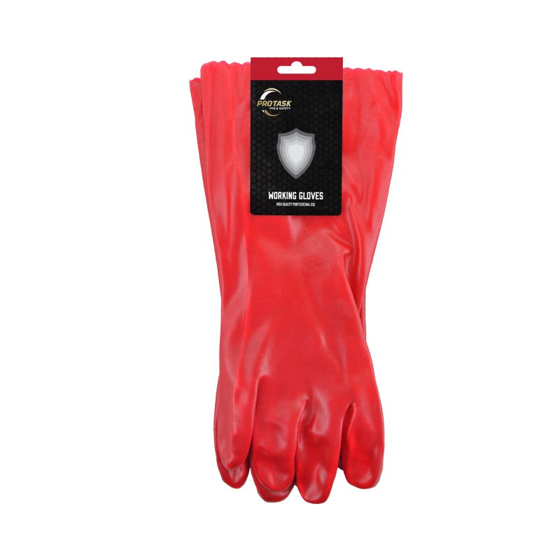 Red PVC Gaunlet Glove